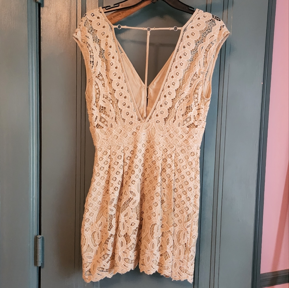 Free People Size 6 Cream Dress - Picture 7 of 9